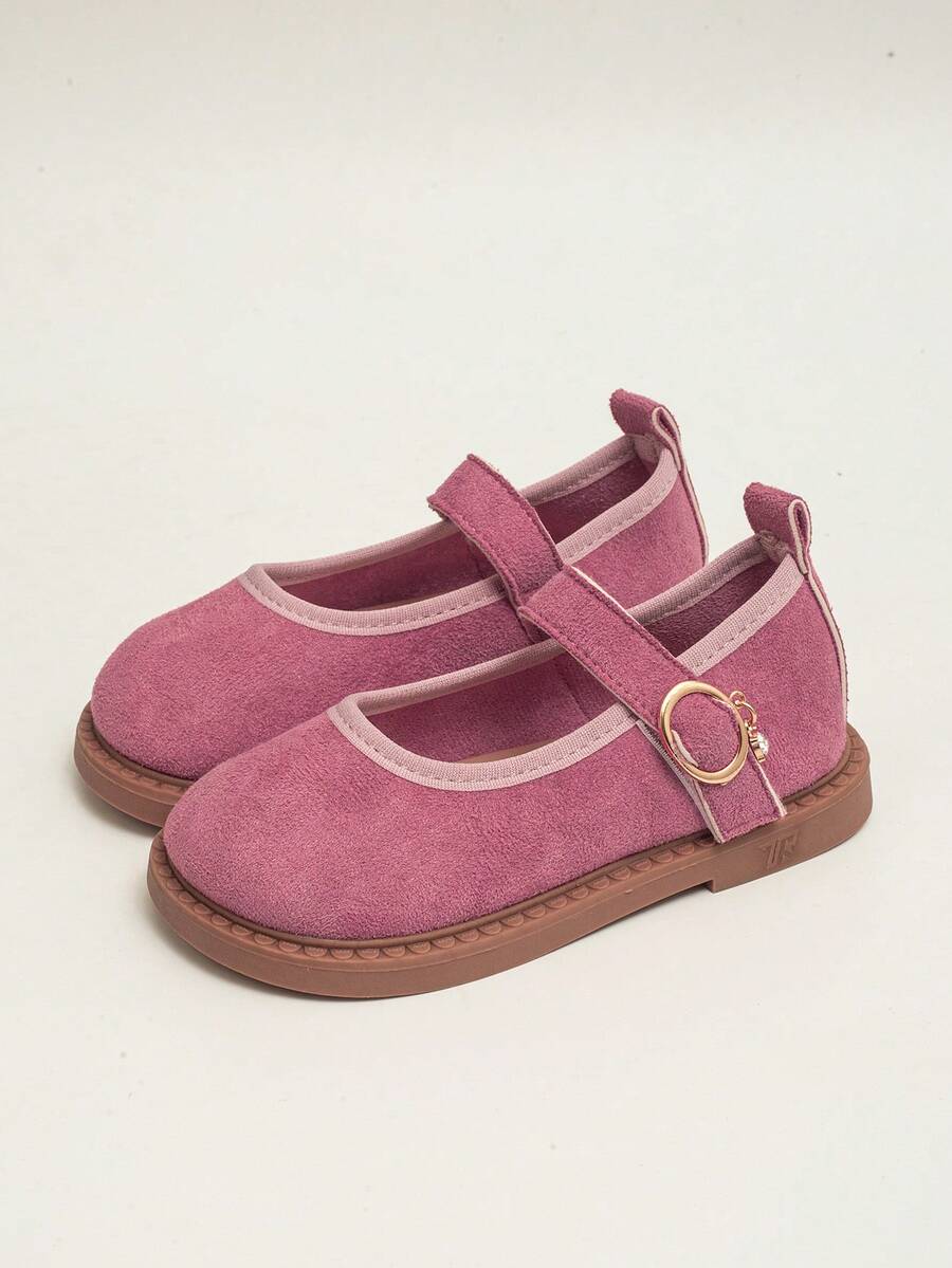 2025 Four Seasons Must-Have Girls' Flat Shoes: Pink Edge With Bow, Soft Suede, Comfortable Without Rubbing Feet, For Easy Wearing, Round Toe, Sweet And Ladylike Style Children's Flat Shoes, Daily Dress And School Commuting Style! - Hồng - Xem 1