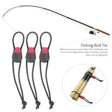3pcs Fishing Quick Rod Ties Leash For Pole Holders Organizer Stretchy Cord Straps