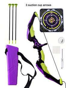 儿童弓箭套装，射箭玩具套装，带吸盘箭、靶子和箭筒，室内外狩猎游戏礼物玩具，适合 6-12 岁男孩和女孩，感恩节和圣诞节礼物 - 彩色 - 查看 11