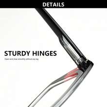 1pc Fashion Two-Tone Women's Elegant Reading Glasses, Premium Leopard Print Temples, Spring Hinges, Comfortable Wear For Reading, Office & Travel - Black and Red - View 8