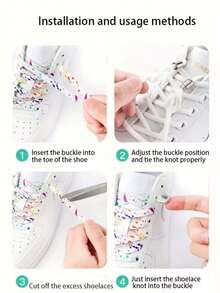 1 par de cordones sin atar con efecto de salpicadura de tinta, hebillas para zapatos holgados, 2 colores de zapatos casuales planos, zapatillas, cordones de zapatos de lona, accesorios para zapatos