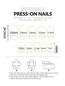 24 piezas Pegatinas de uñas cuadradas cortas con diseños navideños de Árbol de Navidad, Muñeco de Nieve y Copos de Nieve en color rojo, adecuado para uso diario, citas y fiestas de mujeres (Incluye: 1 pieza de pegamento de gelatina y 1 lima) - Multicolor - Ver 5