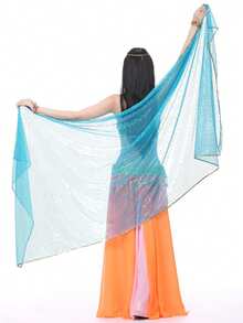 Leichte Damen Chiffon Handtücher mit Pailletten Saum - Bauchtanz Hüfttuch Schal Schleier