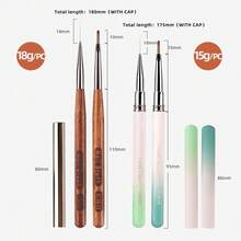 New Wholesale Design Long Grid Brush Long Line Brush Cleaning Polish Dust Acrylic Art Nail Brush Sets 3d Uv Gel French