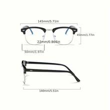 Light Glasses - Black Metal Frame Anti-Fatigue Lenses, Modern Y2K Computer Glasses Unisex, Lightweight Metal Frame Compatible With Smartphones, Tablets, Laptops - Office, Gaming, Daily Use, Tech-Friendly Design, Fashionable And Durable Glasses, Office Accessories - 黑色 - 查看 6
