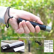 Tactical Pocket EDC Flashlight With Lighter Alarm Bright Powerful 500 Lumen150m Throw USB C 5v Small Travel Rechargeable Torch For Walking Camping Fishing Riding LED Emergency Portable Flashlights