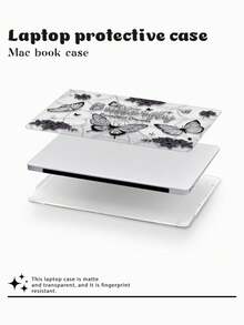 1 Piece, Vintage Butterfly, Blue Cute Kitten Print Transparent Ultra-Thin Acrylic Laptop Sleeve, Featuring Floral Pattern, Matte Anti-Fingerprint, Full-Wrap Splash-Proof, 3D Shockproof, 3D Cooling Vents, Compatible With AIR13 2025/Pro 16 M4/M3/M2, Is A Must-Have Laptop Sleeve