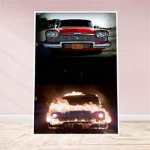 1pc Classic Car & Burning Car Design Posters,Vintage Canvas Wall Arts,For Living Room, Bedroom, Office, Cafe, Bathroom, Dormitory, Dining Room, Bar Wall Decorative,Home Decoration,Garage Decoration,NO Frame