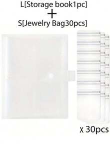 1 Pc Transparent Frosted Jewelry Storage Album, Plastic Manual Jewelry Storage Box, Jewelry Storage Book, Sealed Storage Bag, Containing 30 Rust-Proof Storage Bags, For Organizing And Classifying Rings, Earrings And Necklaces, Suitable For Girl's Carry-On Jewelry Storage, The Best Convenient Travel Jewelry Product.