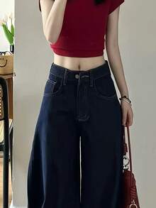 Women Jeans - 藍色 - 查看 3