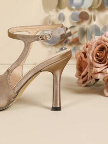 Women's Pointed Toe Stiletto Heels, Fashion Versatile Mules,High Heels - Khaki - View 10