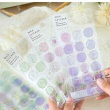 18 piezas de pegatinas de sello de cera con estampado en caliente 3D, forma de sello retro, pegatinas de sello de cera retro, etiquetas de sellado de sobres para decoración de diarios, papelería, adecuadas para manualidades de scrapbooking, elaboración de tarjetas, invitaciones, sellado de sobres, pegatinas de cuaderno con efecto de goteo de cera en 3D, pegatinas decorativas de sellado de sobres DIY, etiquetas de sellado de sobres de papelería para decoración de diarios