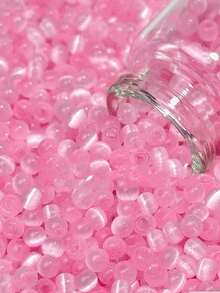 150pcs 4mm Rainbow Striped Cat Eye Seed Beads, Loose Beads For DIY Jewelry Making, Phone Straps, Keychains