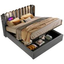 Bed Bases & Foundations - Grey + Velvet + 160cm*200cm - View 10
