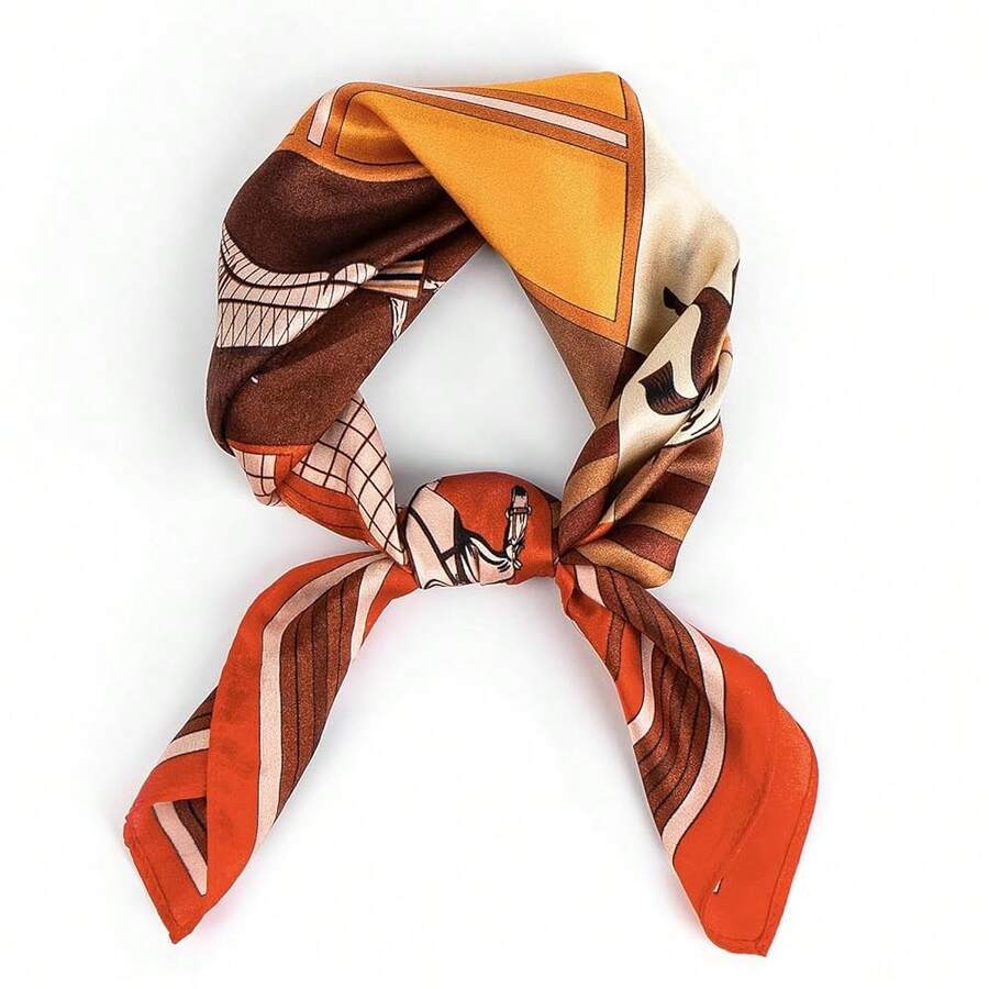 Mulberry Silk Scarfs Small Square Scarfs For Women 21" X 21" Lightweight Square Satin Head Scarf Neck Scarves{"Size_name":"21x21inch","Color_name":"Red"} - 紅色21x21英寸 - 查看 1