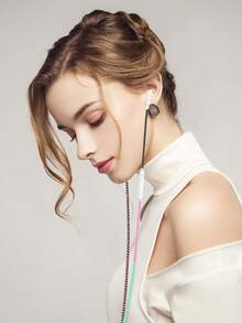 1 pieza Auriculares intraurales trenzados hechos a mano - Rosa - Ver 6