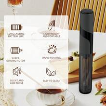 Espumador de leche eléctrico, agitador de café a batería, hace espuma cremosa y rica, mango de plástico ligero y agitador de acero inoxidable 304, diseño de bajo ruido, adecuado para bebidas DIY, amantes del café, camping, recuerdos de boda, regalos de Navidad