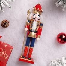 Klassischer Nussknacker König 30CM Handgehaltenes Zepter Weihnachtsdekoration Für Tisch Vitrine Und Wohnzimmer Festliches Geschenk