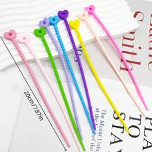 5pcs/10pcs Colorful Silicone Cable Tie Doll Decoration Cords, Random Color