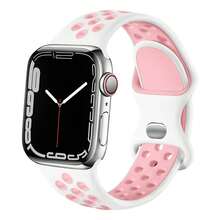 Sport Band kompatibel mit Apple Watch Band 38mm 40mm 41mm 45mm 46mm 44mm 42mm 49mm für Frauen Männer, weiches Silikon atmungsaktives Armband Ersatzband kompatibel mit Series Ultra 2 SE 11 10 9 8 7 6 5 4 3 2 1 - 38/40/41 mm - Übersicht 29
