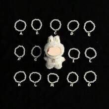 【仅项链】创意新款10cm娃娃第四代迷你Labobo陶瓷娃娃吊坠，可爱珍珠字母项链 - 彩色 - 查看 2