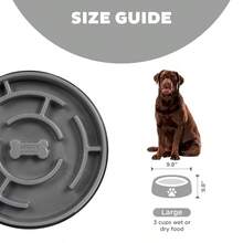 Slow Fun Feeder Bowl, Slow Feeder Dog Bowl, Gray, Large - 灰色+1+大號 - 查看 5