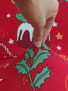 1pc Milk Silk High Backrest Chair Cover, Christmas Gloves, Cake, Candy Cane, Lollipop, Christmas Gift, Pine Cone, Modern Polyester Stretch Dustproof Slipcover For Living Room, Dining Room, Bedroom, All Season, Christmas Chair Cover