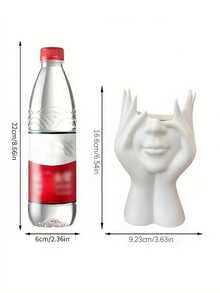 1pc White Nordic Creative Face Shaped Vase Planter Decor, Minimalist For Living Room, Hallway, TV Cabinet, Home Decoration
