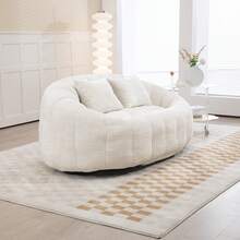 Sitzsack Sofa | Bequeme Sitzsack Couch mit Hoher Rückenlehne für Erwachsene & Kinder | Langlebiger Lounger für Indoor & Outdoor, Garten, Wohnzimmer | Weicher Chenille Bezug in Beige