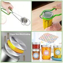 Canning Pot Bote de baño de agua de 20 cuartos de galón suministros de enlatado de acero inoxidable kit de inicio herramientas de enlatado para principiantes kits de conservas accesorios con estante pinzas elevador de tarros juego completo de conservas - Verdeconmaceta - Ver 5