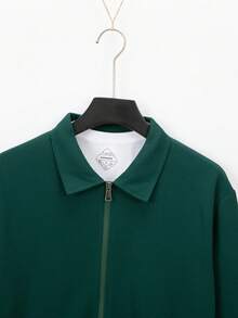 2pcs Casual Men's Outfit Set, Including 1 Zip-Up Jacket With Pockets & Lapel Collar + 1 Pair Of Casual Pants, Spring/Autumn