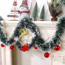 2M Guirnalda navideña para decoración de hogar, fiesta, pared, puerta, árbol de Navidad, con tiras de oropel y lazos - Multicolor - Ver 5