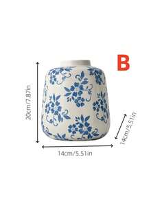 1 Peça Vaso Cerâmico com Design de Porcelana Azul e Branca, Adequado para Segurar Água, Flores Frescas e Arranjos Florais, Um Vaso Decorativo Versátil para Múltiplas Cenas