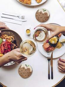 6/3/1 pièce Dessous de verre en bois mignon pour Noël, convient pour la décoration de table de Noël, les meubles, les dessous de verre pour boissons à la maison, les dessous de verre pour verres à vin, cadeaux de Noël, décorations de Noël, cadeaux pour Noël, décorations de Noël et des fêtes