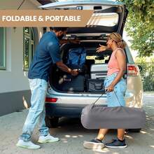Folding Camping Beds For Adults, Sturdy, Durable Camp Bed With Thick And Soft Mattress, Sleeping Bed With Stronger, Thicker Tubes - 灰色 - 查看 5