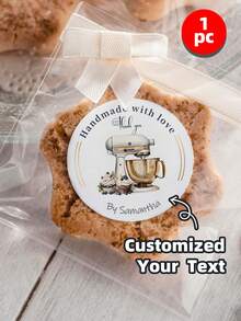 1-150PCS Personalized Christmas Stickers Gift Labels, Customized Christmas Holiday Stickers, Customized Text Round Name Gift Labels, Customizable "Made With Love" Round Stickers - Suitable For Holiday Gift Packaging Stickers, Holiday Decorations, Holiday Envelope Stickers, Candy Dim Sum Packaging Stickers - White - View 49