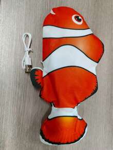 1 pieza Juguete eléctrico de pez flácido para gatos, práctico y multifuncional