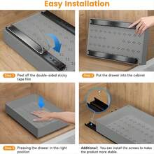 Organizer per mobili estraibili, cassetti estraibili per mobili da cucina, spazio di archiviazione e organizzazione sotto i ripiani, cassetti estraibili per mobili da cucina, bagno, S Dimensioni: 13,5 L x 40 P x 5 A cm