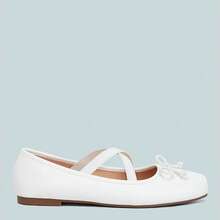 Leina Faux Leather Ballet Flats - White - View 1