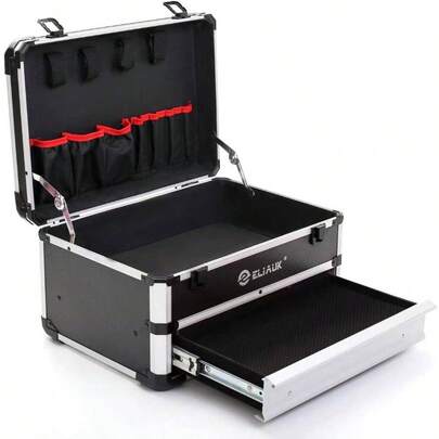 Box Hard Case Organizer Storage Cabinet Carry Case Box With DrawersSilver