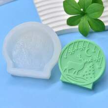 1pc Christmas Candle Reindeer Christmas Tree Silicone Mold DIY Christmas Plaster Home Decor Silicone Mold