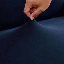 1PC Elastic Skirt Sofa Cover Universal Four Seasons Anti-Dirty And Non-Slip Solid Color Sofa Cover Suitable For 1/2/3/4 Seat Home/Living Room Decoration All-Inclusive Sofa Protective Cover Valentine's Day Gifts Valentine's Day Decorations - 藏青 - 查看 7
