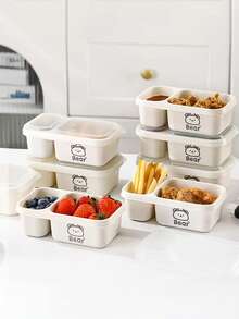 Hộp đựng thực phẩm dạng lưới 2 lớp, hộp cơm bento, hộp đựng trái cây có nắp, hộp cơm trưa hai ngăn xếp chồng lên nhau, thích hợp cho nhà bếp, bãi biển mùa hè, đựng thực phẩm, cắm trại, sắp xếp đồ đạc, trang trí phòng và đồ dùng nhà bếp. - Nhiều màu - Xem 3