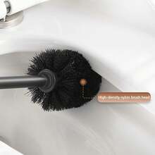 Wall-Mounted And Freestanding Dual-Use Toilet Brush Set With Long Handle For Bathroom Toilet Cleaning, Elevating The Hygiene And Elegance Of Your Bathroom. - màu đen - Xem 5