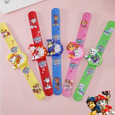  Paw Patrol 青少年手表，趣味手环手表，硅胶按扣手环青少年电子手表，多种颜色可选，青少年礼物