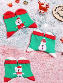 3 Pairs Christmas Socks Cute Socks Cartoon Socks With Santa Printed Funny Socks For Daily Wear Bear Print Socks Novelty Socks For Party Costume Gifts Socks For Friends Happy Socks Crazy Socks Casual Socks For Men Playful Socks Fashion Winter Socks Warm Socks Snowman Socks