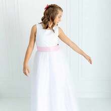 Pink Pleated Loose Belt With Bow At The Back - 淺粉色 - 查看 3