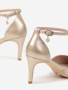 Vices Heels With Leather Insole And Ankle Strap - Gold - View 6
