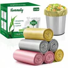 - 240 bolsas de basura pequeas y transparentes de 2.6 galones, bolsas de basura fuertes, revestimientos para contenedores de basura de bao, sin perfume, bolsas de plstico para oficina, revestimiento de cesta de residuos, apto para 4.5 - 10 litros, 0.5 - 2.6 galones - 3 colores multicolor de 2.6 galones - Ver 2