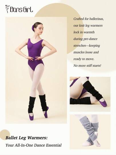 DonsGirl زوجان من الساقيات المحبوكة بتقنية الضلوع للنساء - جوارب رقص جميلة للخريف/الخريف للباليه/اليوغا/الجيم